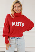 Merry Embroidered High Neck Christmas Sweater