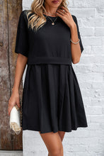 Round Neck Dropped Shoulder Mini Dress