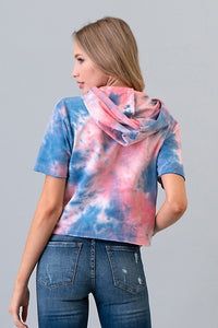 Tie Dye Cropped Hoodie - Black Petunia Ct