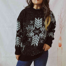 Dulce Snowflake Pattern Long Sleeve Sweater