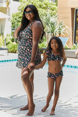 Clear Waters Black Roses Swim Dress