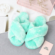 Journee Faux Fur Crisscross Strap Slippers