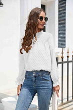 Stasia Smocked Mock Neck Swiss Dot Top
