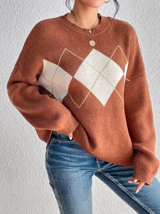 Eleanor Geometric Dropped Shoulder Sweater
