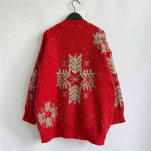 Dulce Snowflake Pattern Long Sleeve Sweater