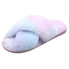 Journee Faux Fur Crisscross Strap Slippers