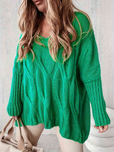 Marca Cable Knit Long Sleeve Sweater