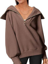 Amira Half-Zip Lantern Sleeve Top