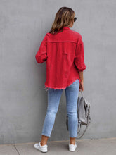 Camille Distressed Drop Shoulder Denim Jacket
