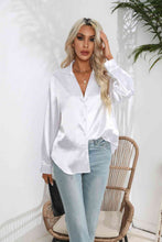 Lucia Lapel Collar Button Up Long Sleeve Shirt