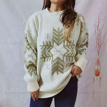 Dulce Snowflake Pattern Long Sleeve Sweater
