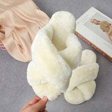 Journee Faux Fur Crisscross Strap Slippers