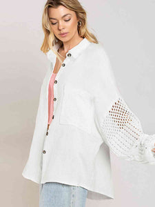 Teresa Openwork Collared Neck Button Front Shirt