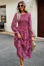 Arabella Smocked Flounce Sleeve Midi Dress