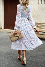 Arabella Smocked Flounce Sleeve Midi Dress