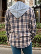 Avena Plaid Button Up Oversized Hooded Jacket