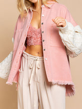 Aspen Cable-Knit Raw Hem Denim Jacket