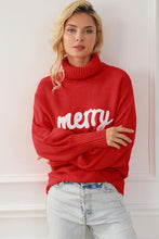 Merry Embroidered High Neck Christmas Sweater