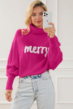 Merry Embroidered High Neck Christmas Sweater