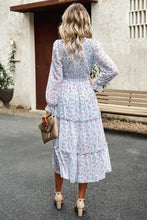 Arabella Smocked Flounce Sleeve Midi Dress