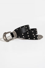 Angela Double Row Studded PU Leather Belt