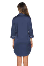 Vittoria Button Up Collared Neck Night Dress with Pocket