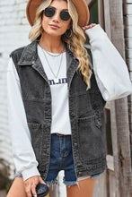 Sleeveless Denim Top with A Detachable Hood