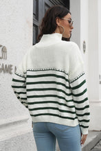 Nyla Striped Turtleneck Drop Shoulder Sweater