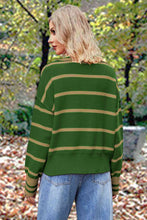 Micola Striped Collared Long Sleeve Sweater