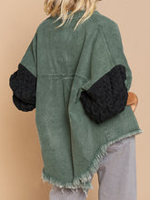 Aspen Cable-Knit Raw Hem Denim Jacket