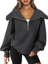 Amira Half-Zip Lantern Sleeve Top
