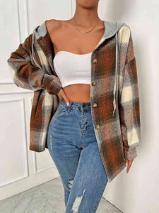 Kali Plaid Drawstring Hooded Jacket