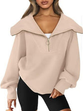 Amira Half-Zip Lantern Sleeve Top