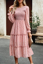 Arabella Smocked Flounce Sleeve Midi Dress