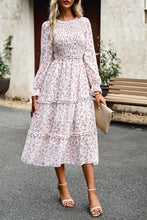 Arabella Smocked Flounce Sleeve Midi Dress
