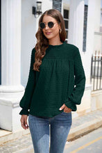Stasia Smocked Mock Neck Swiss Dot Top