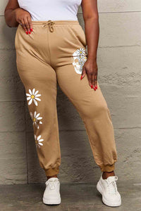 Flower & Skull Graphic Long Sweatpants