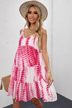 Tie-Dye Frill Trim Spaghetti Strap Dress