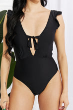 Seashell Ruffle Black One-Piece