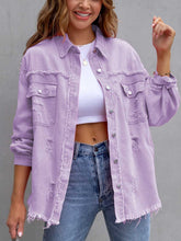 Camille Distressed Drop Shoulder Denim Jacket