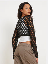 Openwork Cropped Knit Top