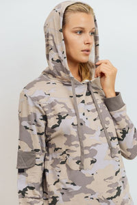Pastel Camo Pullover Hoodie - Black Petunia Ct