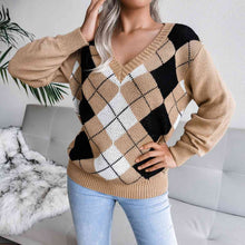 Lia Geometric V-Neck Sweater
