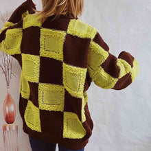 Pia Checkered Round Neck Long Sleeve Sweater