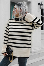 Aubree Striped Turtleneck Drop Shoulder Sweater