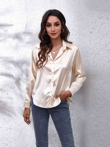 Luciana Collared Neck Buttoned Long Sleeve Shirt