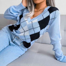 Lia Geometric V-Neck Sweater