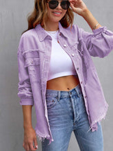 Camille Distressed Drop Shoulder Denim Jacket