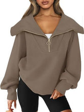 Amira Half-Zip Lantern Sleeve Top