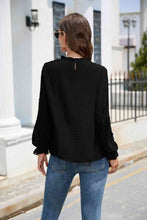 Stasia Smocked Mock Neck Swiss Dot Top